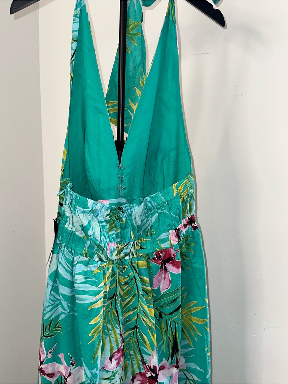 New York & Company Tropical Floral Halter Maxi Dress NWT Large - Picture 7 of 12